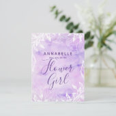 紫色植物花卉ガールフレンドになってくれる？ 招待状 (スタンド正面)