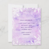 紫色植物花卉ガールフレンドになってくれる？ 招待状 (裏面)