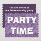 紫色气泡膜乔迁邀请函 招待状 (正面/裏面)