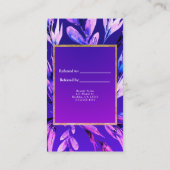 紫色水彩植物の友達紹介カード 紹介カード (裏面)