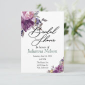 紫色水彩花卉邀请函 招待状 (スタンド正面)