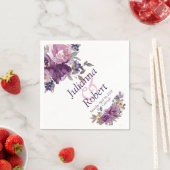 紫色水彩花卉餐巾 スタンダードカクテルナプキン (インサイチュ)