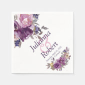 紫色水彩花紋餐巾 スタンダードカクテルナプキン (正面)