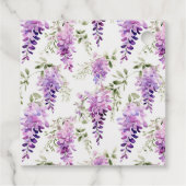 紫色水彩藤の花のウェディングシャワー フェイバータグ (裏面)