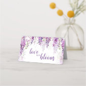 紫色水彩藤の花のウェディングシャワー プレイスカード (裏面)