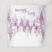 紫色水彩藤の花の結婚前お茶会 プレイスカード (外部開封)