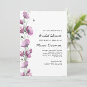  紫色水彩野花 婚礼前夕邀请函 招待状 (スタンド正面)