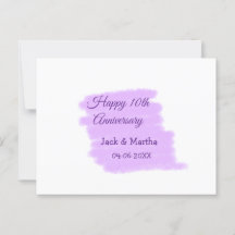 紫色水彩飛沫 モダン 10周年