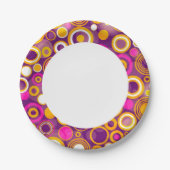 紫色水玉模様パターン ペーパープレート (正面)
