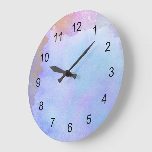紫色水色の時計/寮部屋 ラージ壁時計 (傾斜)
