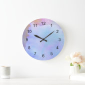 紫色水色の時計/寮部屋 ラージ壁時計 (ホーム)