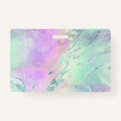 紫色流体大理石デザイン バッジ (裏面)