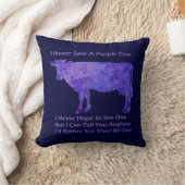 紫色牛後悔 クッション (ブランケット)