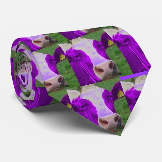 紫色牛 ネクタイ (ロール)