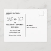 紫色牡丹水彩 Save the Date ポストカード (裏面)