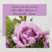 紫色牡丹花束 招待状 (正面/裏面)