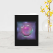 紫色球の挨拶およびメッセージカードへの窓 カード (黄色い花)