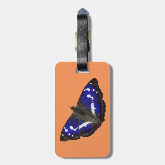 紫色皇帝蝶 ラゲッジタグ (裏面縦)