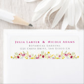 紫色粉色野生蘭の花輪 結婚式 ラベル (インサイチュ)