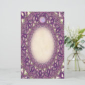 紫色素晴らしの蝶レース文房具 便箋 (スタンド正面)