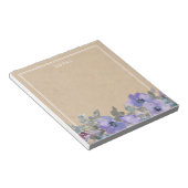 紫色素朴の水彩花メモ帳 ノートパッド (アングル)