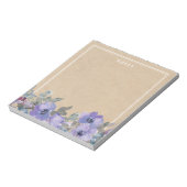 紫色素朴の水彩花メモ帳 ノートパッド (回転)