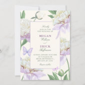 紫色紫菫 花園 ウェディング 招待状 (正面)