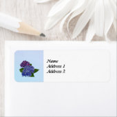 紫色紫陽花の日を守る ラベル (インサイチュ)