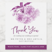 紫色結婚のカスタムワインラベル ワインラベル (シングルラベル)