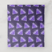 紫色結婚の宝石グラフィック プレイスカード (内部開封)