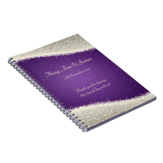 紫色結婚式の引き出物の眩ます輝き ノートブック (右側)