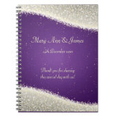 紫色結婚式の引き出物の眩ます輝き ノートブック (正面)