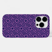 紫色背景のピンク幾何学抽象 Case-Mate iPhoneケース (裏面 (横))