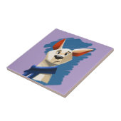紫色背景の犬の肖像画 タイル (側面)