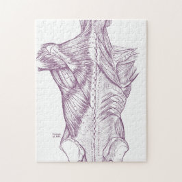 紫色背筋を引くヴィンテージの解剖学 ジグソーパズル