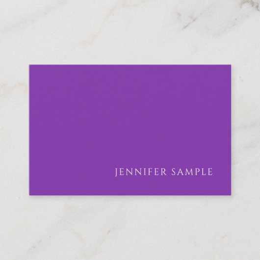紫色色のエレガントなモダンなテンプレートのプロフェッショナル 名刺 (正面)