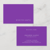 紫色色のエレガントなモダンなテンプレートのプロフェッショナル 名刺 (正面/裏面)