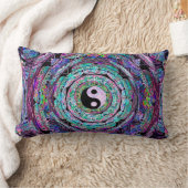 紫色色の陰陽の曼荼羅 ランバークッション (ブランケット)