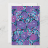 紫色花の手描き結婚式招待状 招待状 (裏面)