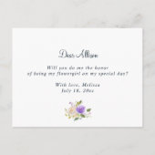 紫色花卉のフラワガールカードになります インビテーションポストカード (裏面)