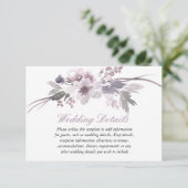 紫色花卉冬季婚礼接待详情 エンクロージャーカード (スタンド正面)