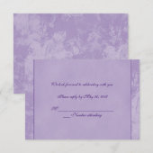 紫色花卉压纹回复卡 招待状 (正面/裏面)