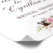 紫色花卉婚前歡迎標誌 ポスター (角)