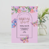紫色花卉婚前派对邀请函 招待状 (スタンド正面)
