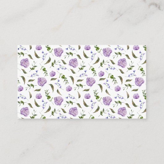 紫色花卉婚前派对食谱请求卡 エンクロージャーカード (裏面)