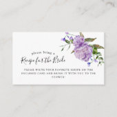 紫色花卉婚前派对食谱请求卡 エンクロージャーカード (正面)