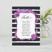 紫色花卉婚礼座位表。桌子计划 招待状 (スタンド正面)