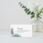 紫色花卉婚礼详情。花卉插入卡 エンクロージャーカード (スタンド正面)