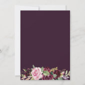 紫色花卉幾何婚前派對 招待状 (裏面)