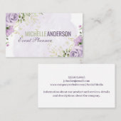 紫色花卉葉綠 | 水彩 名刺 (正面/裏面)